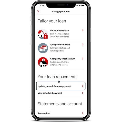 Manage your loan tutorial phone screen Manage your loan tutorial phone screen